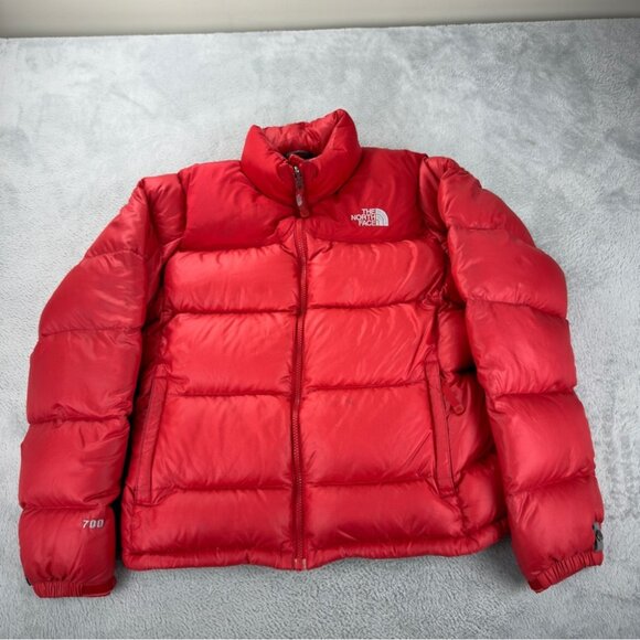 The North Face Women's Size Medium 700 Down Fill Red Nuptse Puffer Jacket Winter - Picture 1 of 15